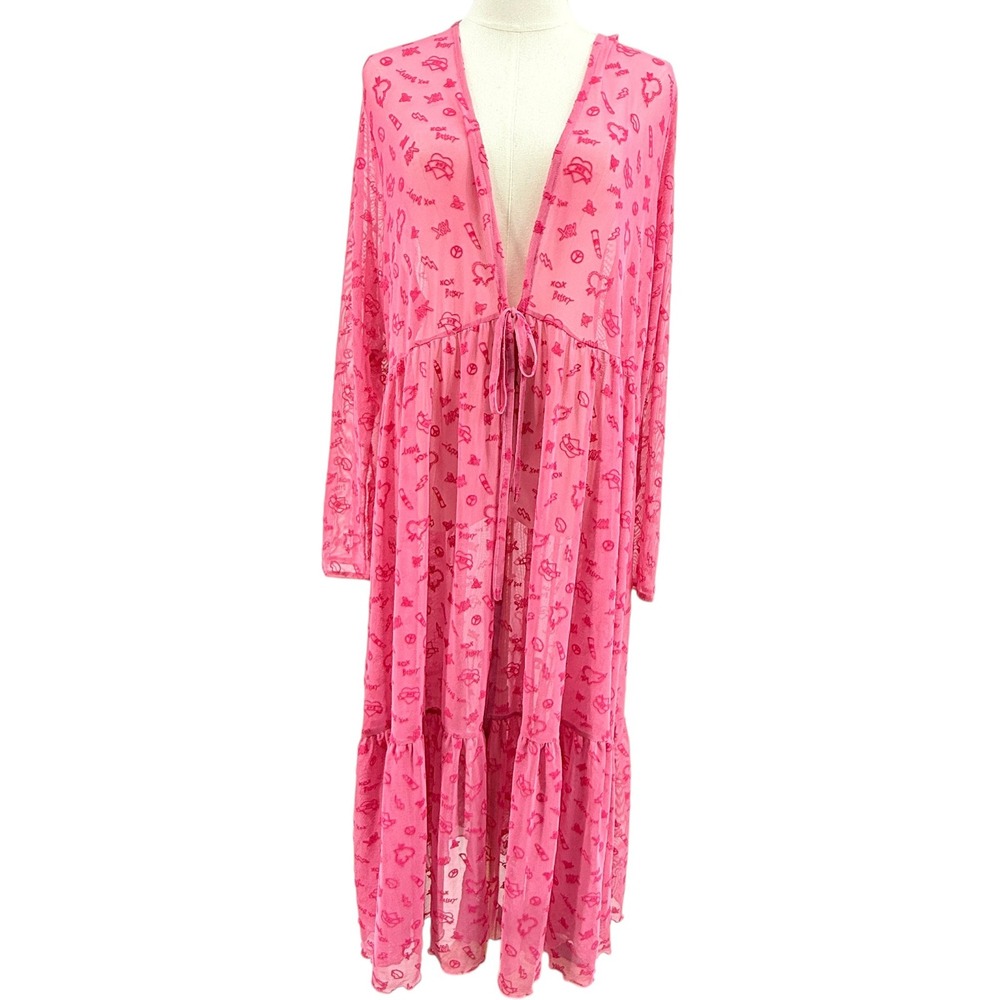 Torrid X Betsey Johnson Womens Maxi Dress Mesh Flocked Duster Swim Coverup 2x - Picture 2 of 8